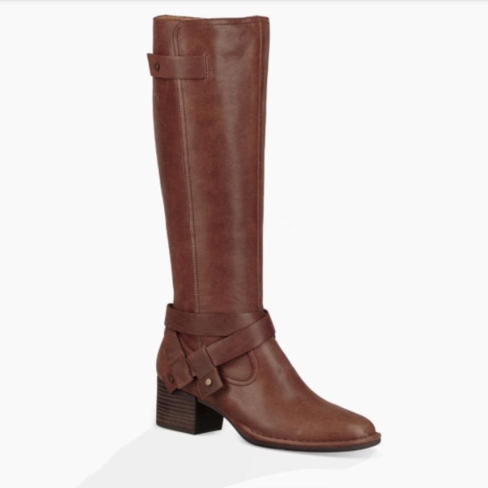 NWT Ugg Brown Leather Bandara Tall Boots